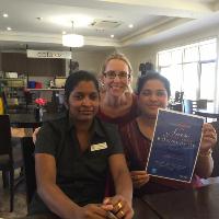 Runner up Shanty Joseph and Sunaja Joseph, both at Barclay Gardens with HealthX Operations Manager Naomi Wilcox
